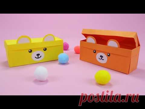 Оригами коробочка медведь