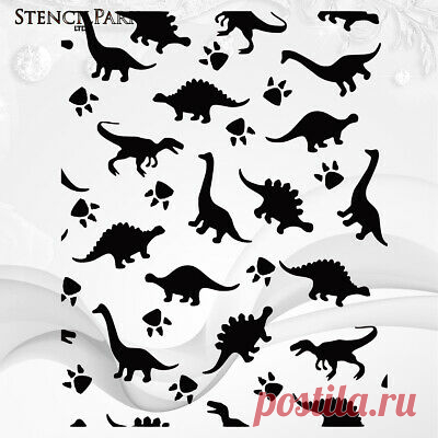 Dinosaur Pattern Kids Art Craft Reusable Stencil Decor Size A5 4 3 2 1 /303  | eBay Reusable Art Craft Stencil for Furniture, Walls, Wood, Fabrics, Glass, Canvas etc. Available size: A5, A4,  A3, A2, A1. Our reusable wall stencils made from sturdy. to transform your blank canvas into an inspired space.