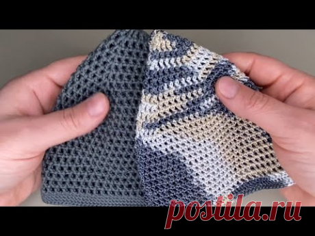 Тюбетейка крючком по спирали, самый простой способ. - YouTube