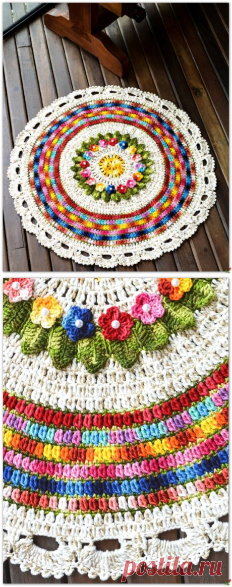 Цветной коврик крючком — HandMade