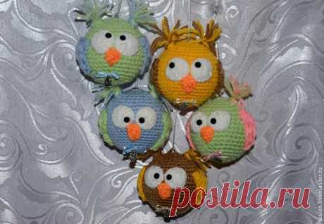 Вяжем совушек  #вязание #рукоделие #совушки