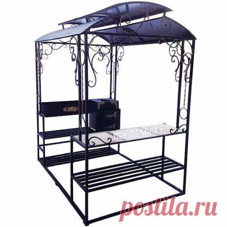 Беседка с мангалом &quot;Семья&quot; 4 в 1 (жаровня, печка, беседка, стол)