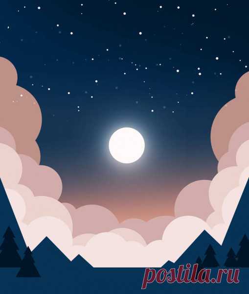 Силуэт звездного ночного неба векторной иллюстрации горного ландшафта #239941856 - Ларасток