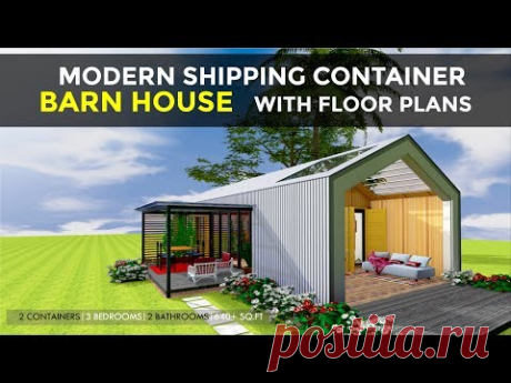 Modern Shipping Container 3 Bedroom Barn House Design + Floor Plans | BARNBOX 640