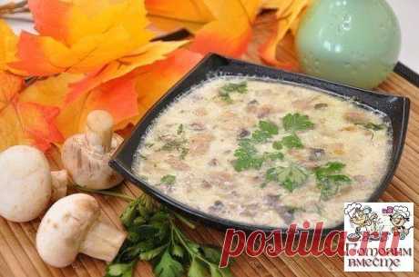 сырный суп с грибами