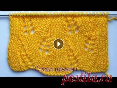 узоры спицами. ажурные листочки. lace leaflets. легкий, нежный узор «ажурные листочки» подойдёт для вязания летних вещей для детей и взрослых. раппорт узора 14 петель и 16 рядов. для образца набирае. 
