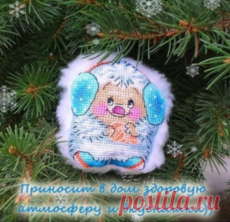 Ёжик с мандаринкой - игрушка на елку | МореСхем