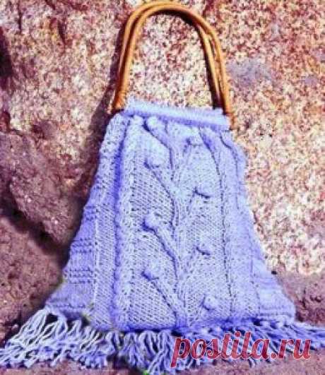 Вязание спицами сумки с узором коса | Вязание Шапок Спицами и Крючком