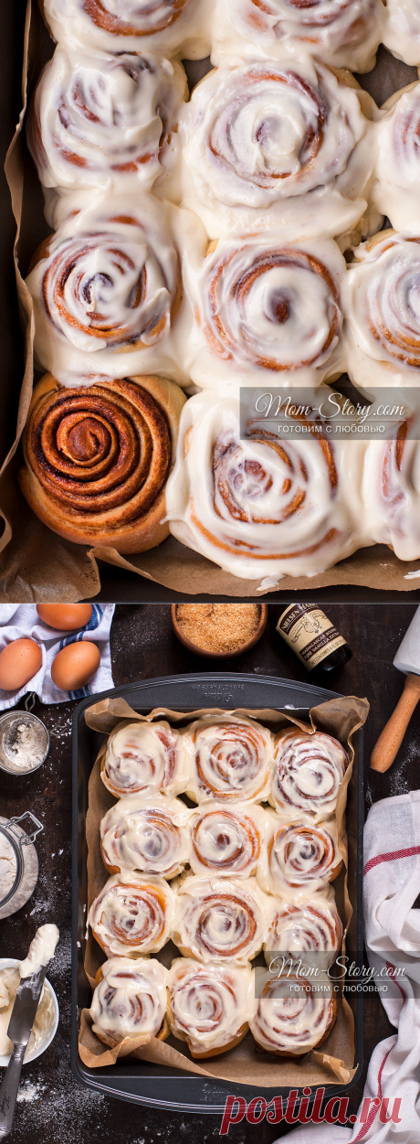 Булочки синнабон (Cinnabon) в сливочной глазури. Лучший рецепт