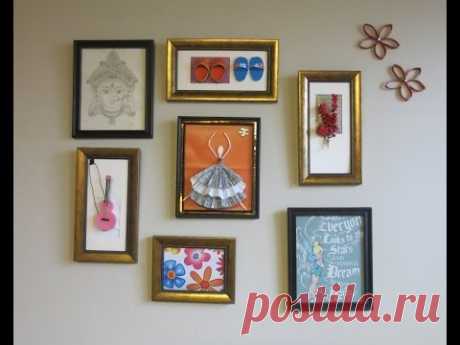 Home Decor : Tshirt graphic &amp; 3D Wall Art Picture Frame Collage Ideas - YouTube