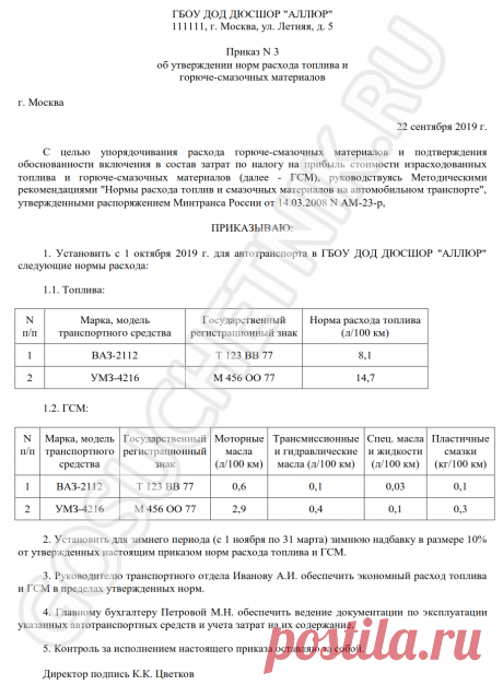 Нормы списания ГСМ 2021 в таблице – Минтранс РФ