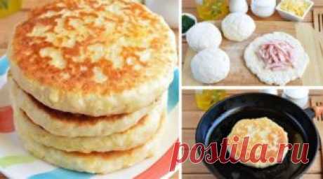 Сырные лепешки с начинкой на кефире. Быстрые и очень вкусные!