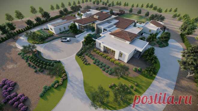3D luxury Residence Landscape sketchup model and render