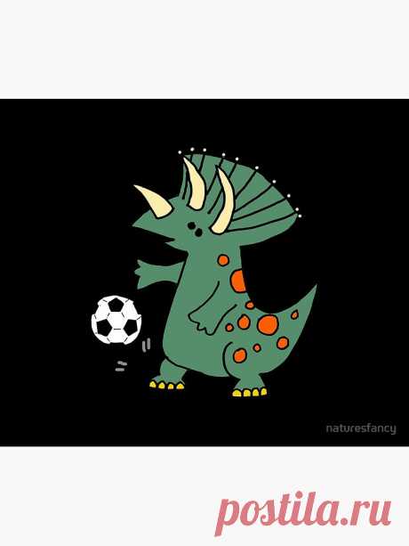 Cortina de ducha «Triceratops divertido jugando al fútbol» de naturesfancy | Redbubble