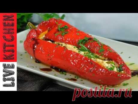 Этот греческий рецепт сводит всех с ума! Фаршированные красные перцы с сыром фета!! Закуска