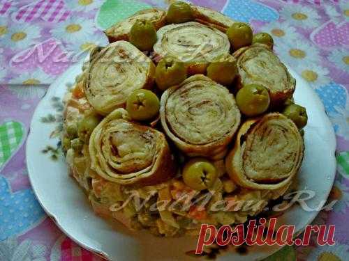 Салат в блинах, рецепт