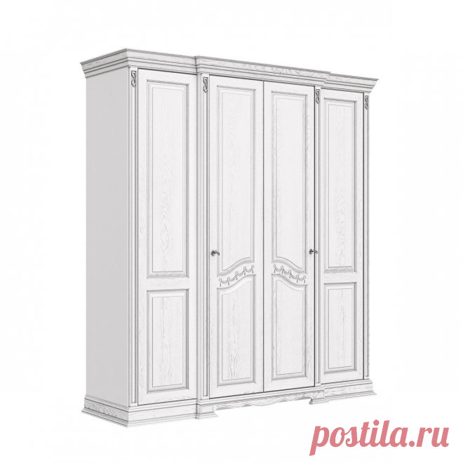 Шкаф белый распашной четырехдверный шириной 2 метра купить по цене 172 600 руб. в Москве — интернет-магазин Chudo-magazin.ru