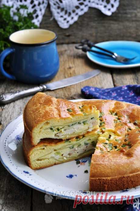 Заливной пирог с курицей и картошкой — рецепт с фото