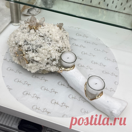 Natural Branch Geode Tealight Candle Holder | Opulux Designs