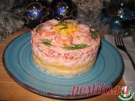 Салат "Нежный" с икрой мойвы Кулинарный рецепт