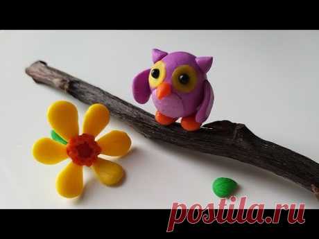 Сова из пластилина, полимерной глины или мастики (Modelling Clay Owl) - YouTube