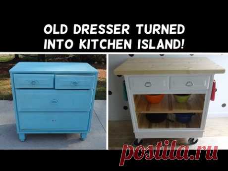 Turn a Dresser Into a Kitchen Island! - YouTube