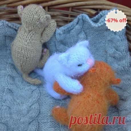 Схема вязания маленьких котят спицами. Игрушки спицами с описанием. Котята спицами. Подробный мастер класс по вязанию спящих котят.