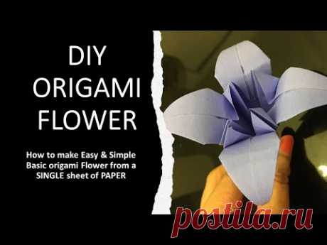 How to make a Origami Flower  Step by step TUTORIAL  - DIY Origami flower - Easy  and Simple. - YouTube