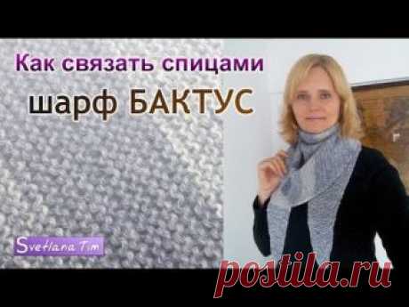 Как связать спицами Шарф БАКТУС. Вязание на спицах # 499