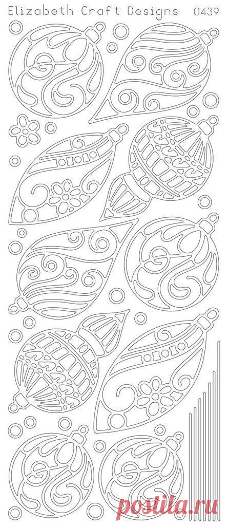 Elizabeth Craft Design Peel-Off Sticker -0439B- Ornaments - Black
