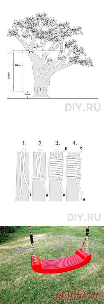 Как сделать веревочные качели своими руками. Строительный портал DIY.RU