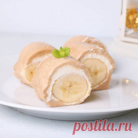 ​Рулет из печенья с бананом