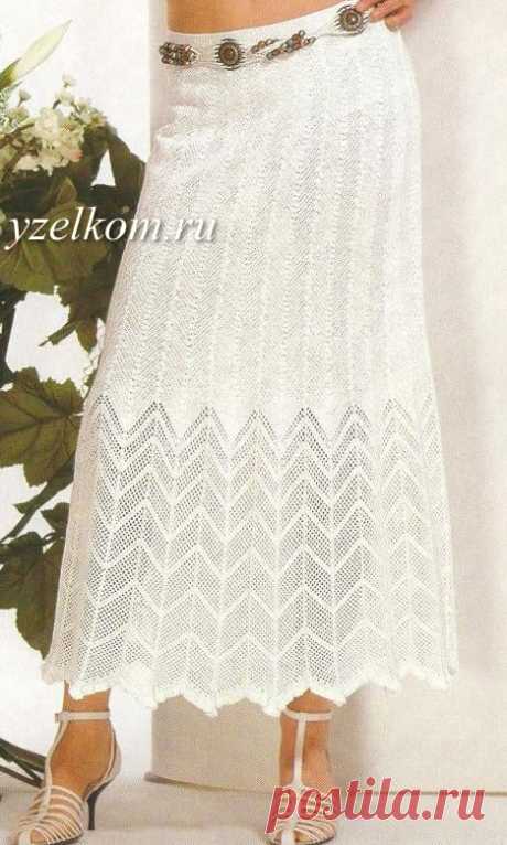 Юбка длинная вязаная крючком