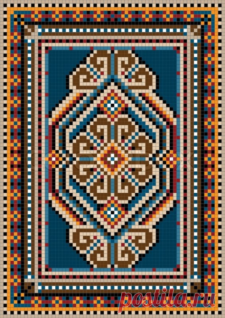 The ancient oriental design with a frame for carpet | Vector | Colourbox