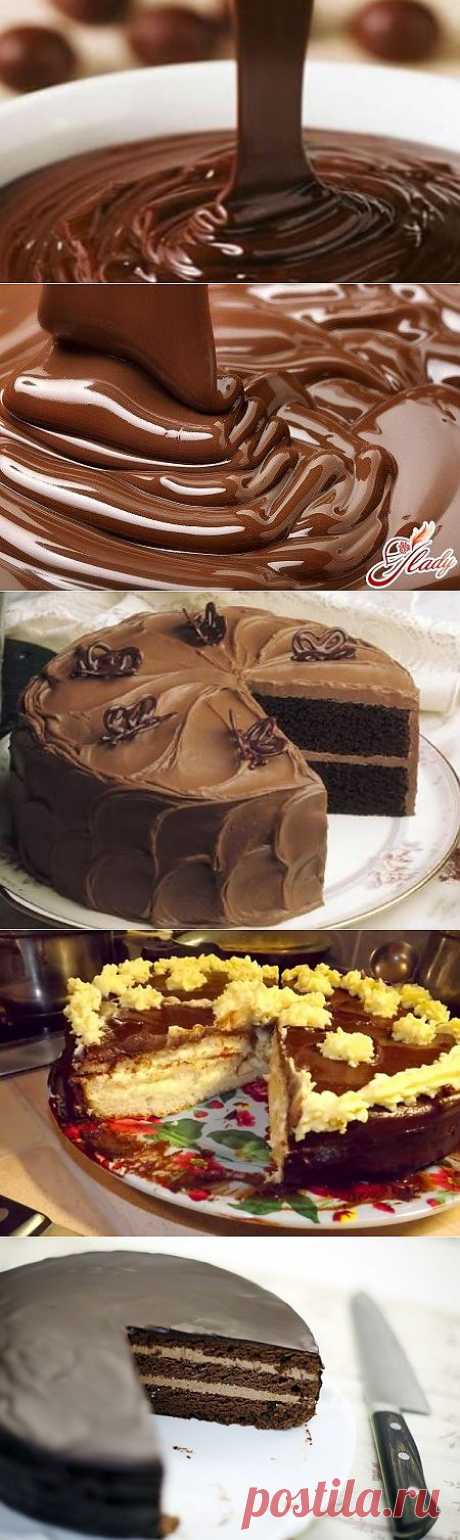 Рецепты шоколадной глазури для тортов и кексов.