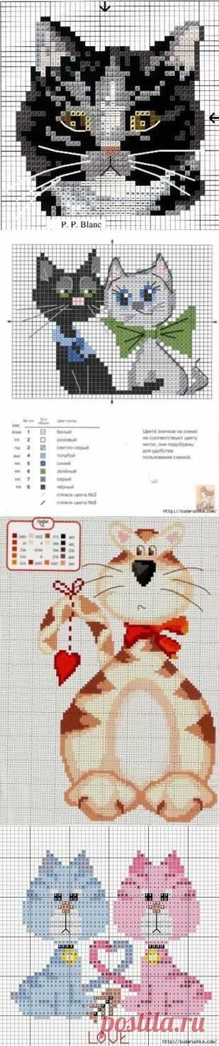 Кошки. Вышивка крестом. / Вышивка / Схемы вышивки крестом