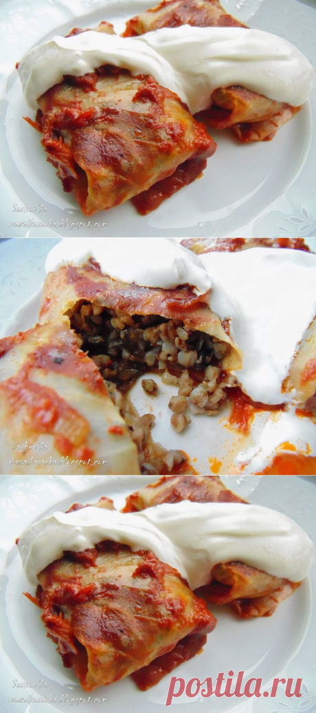 Голубцы с грибами и гречкой.
