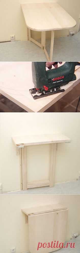 Сделайте практичный складной столик для маленькой квартиры.