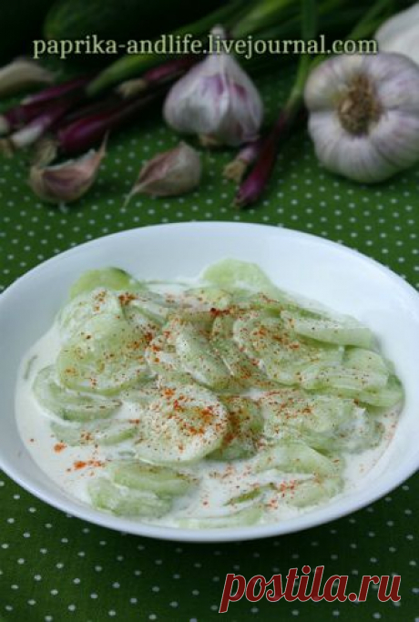 Венгерский огуречный салат со сметаной (Tejfölös uborkasaláta) — Фактор Вкуса