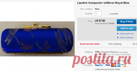Lipstick Compacter w/Mirror-Royal Blue | eBay