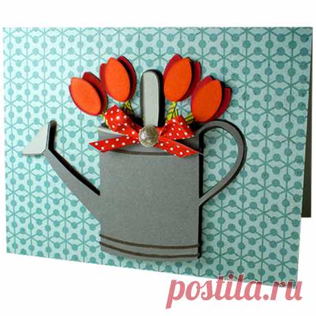 JMRush Designs: Watering Can Tulip Card