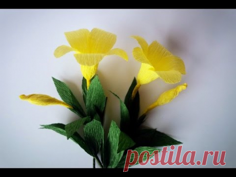 How To Make Allamanda flowers From Crepe Paper - Craft Tutorial