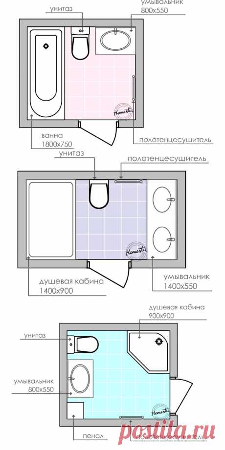 Ванная в 4 кв м : примеры планировки — Мой дом