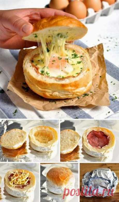 Горячие булочки с яйцом, сыром и ветчиной - InVkus