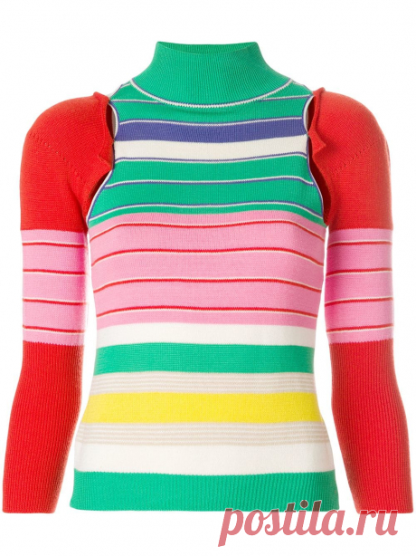 John Galliano Vintage | John Galliano Vintage removable sleeves knitted blouse - Multicolour | Shoppingscanner