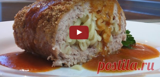 Рулет с макаронами - Кулинарные видео рецепты