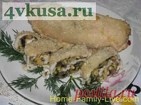 Рулет из куриной грудки с грибами | 4vkusa.ru