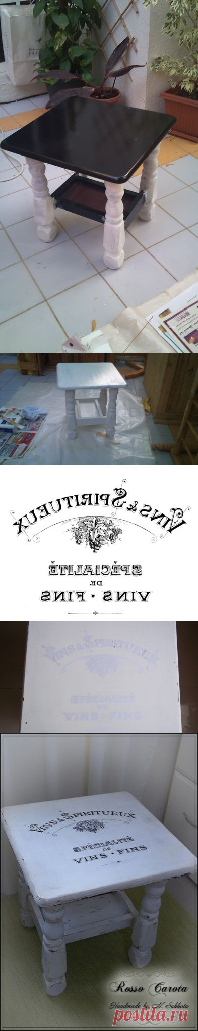 Клей Mod Podge. Перевод изображения c помощью клея. Винный столик
