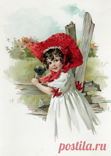 Дети на винтажных картинках и открытках. Художница Maud Humphrey.