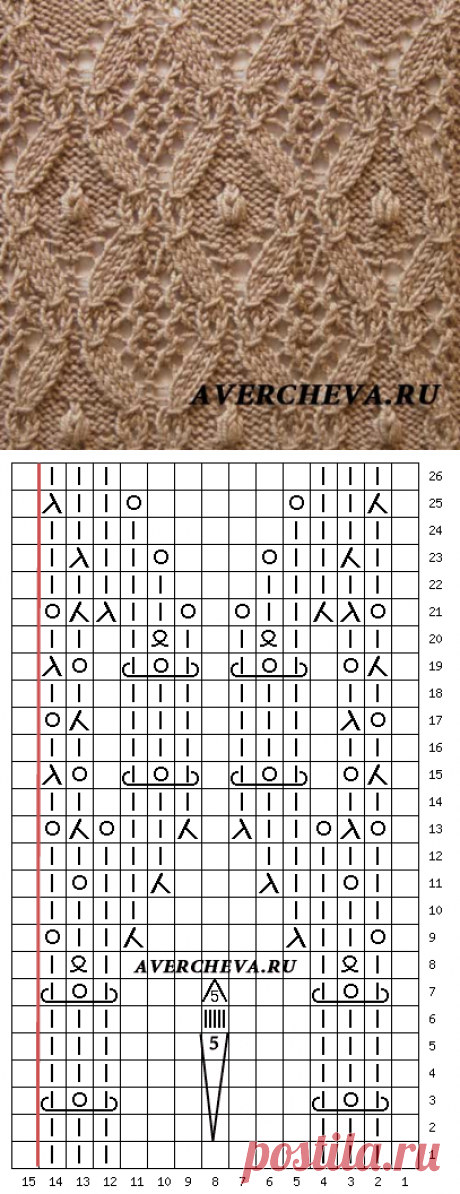 Узор 883&amp;nbsp;|&amp;nbsp; каталог вязаных спицами узоров